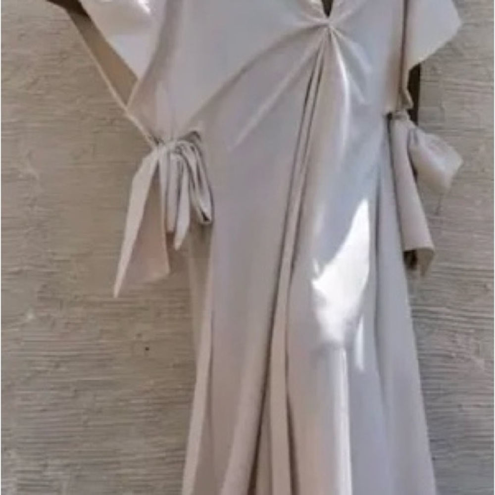 Andrea Iyamah Cream Wrap Swim Coverup